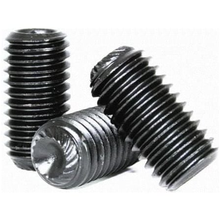 Socket Set Screw, Knurled Cup Point, 3/8-24 X 2, Alloy Steel, Black Oxide, Hex Socket , 100PK